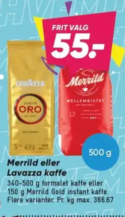 Bilka Merrild eller lavazza kaffe tilbud