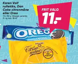 Bilka Karen volf rullekiks, dan cake citronmåne eller oreo tilbud