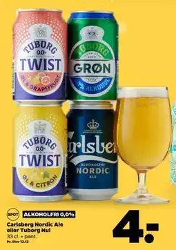 Netto Carlsberg Nordic Ale eller Tuborg Nul tilbud