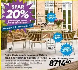 Bilka SPAR 20% på udvalgte Kerteminde havemøbler tilbud
