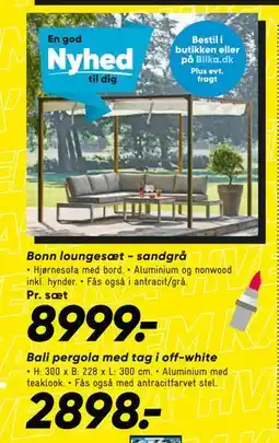 Bilka Bali pergola med tag i off-white tilbud