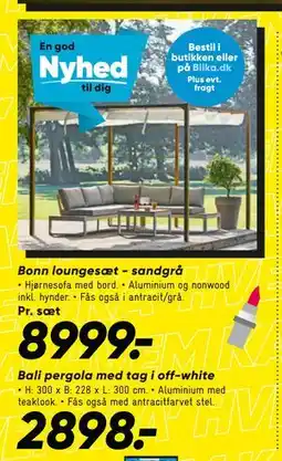 Bilka Bonn loungesæt - sandgrå tilbud