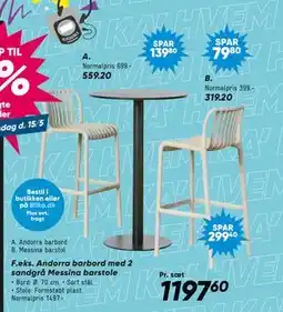 Bilka Messina barstol tilbud