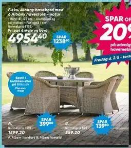 Bilka Albany havebord tilbud