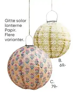 Bilka Gitte solar lanterne Papir tilbud