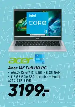 Bilka Acer 14” Full HD PC tilbud