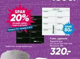 Bilka SPAR 20% på spejle, galleri, vægure og tavler tilbud