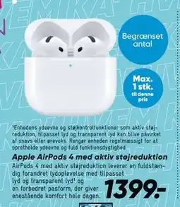 Bilka Apple AirPods 4 med aktiv støjreduktion tilbud