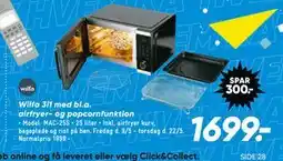 Bilka Wilfa 3i1 med bl.a. airfryer- og popcornfunktion tilbud