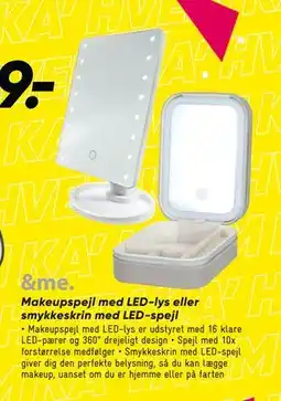 Bilka Makeupspejl med LED-lys eller smykkeskrin med LED-spejl tilbud
