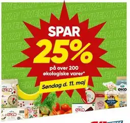 Bilka SPAR 25% på over 200 økologiske varer tilbud