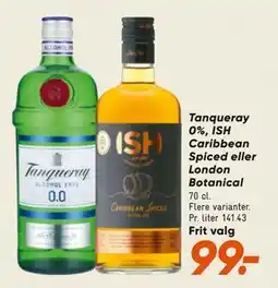 Bilka Tanqueray 0%, ISH Caribbean Spiced eller London Botanical tilbud