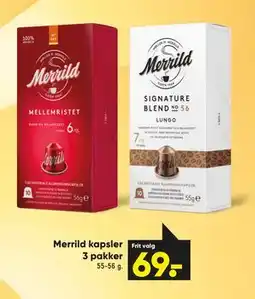 Bilka Merrild kapsler 3 pakker tilbud