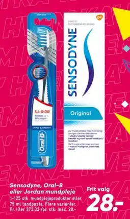 Bilka Sensodyne, Oral-B eller Jordan mundpleje tilbud