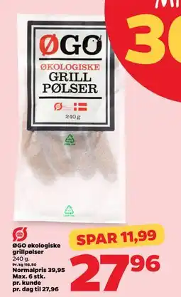 Netto ØGO økologiske grillpølser tilbud