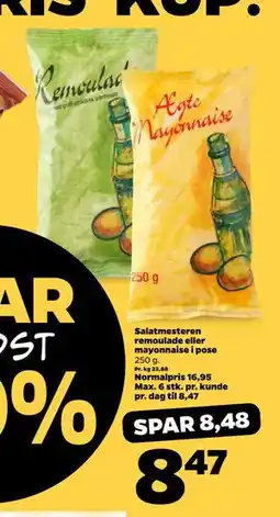 Netto Salatmesteren remoulade eller mayonnaise i pose tilbud