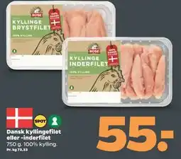 Netto Dansk kyllingefilet eller -inderfilet tilbud