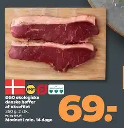 Netto ØGO økologiske danske bøffer af oksefilet tilbud