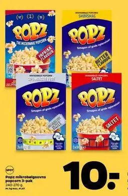 Netto Popz mikrobølgeovns popcorn 3-pak tilbud