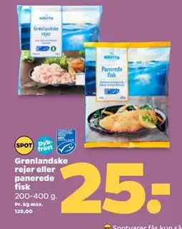 Netto Grønlandske rejer eller panerede fisk tilbud