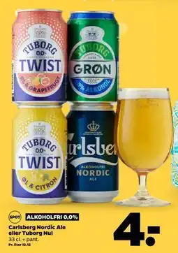 Netto Carlsberg Nordic Ale eller Tuborg Nul tilbud