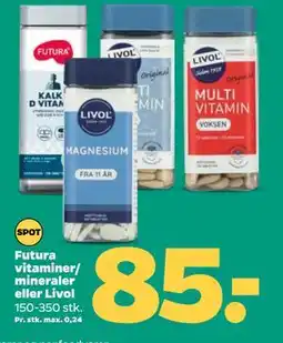Netto Futura vitaminer/ mineraler eller Livol tilbud