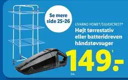 Lidl Højt tørrestativ eller batteridreven håndstøvsuger tilbud