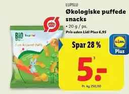 Lidl Økologiske puffede snacks tilbud