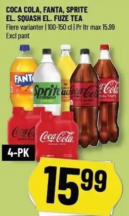 Løvbjerg COCA COLA, FANTA, SPRITE EL. SQUASH EL. FUZE TEA tilbud