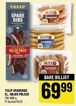 Løvbjerg TULIP SPARERIBS EL. HØJER PØLSER tilbud