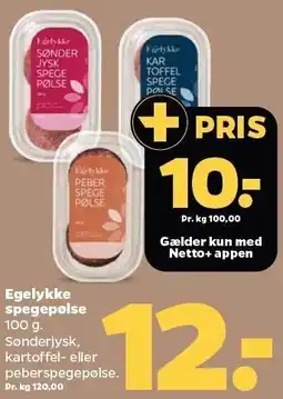 Netto Egelykke spegepølse tilbud