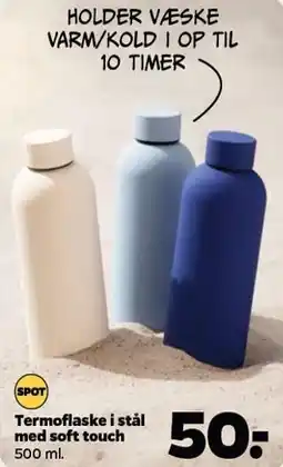 Netto Termoflaske i stål med soft touch tilbud