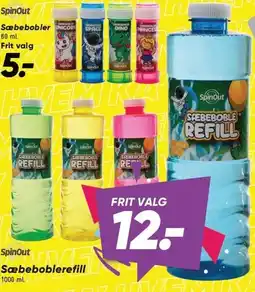 Bilka Spinout Sæbebobler eller Sæbeboblerefill tilbud