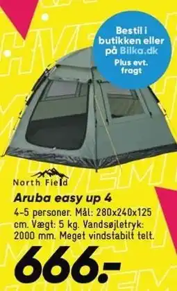 Bilka NORTH Field Aruba easy up 4 tilbud