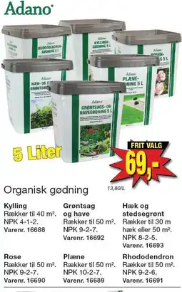 Harald Nyborg Adano Organisk gødning tilbud