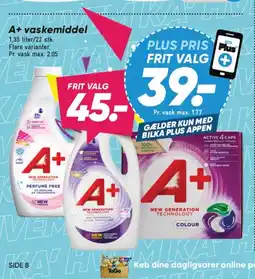 Bilka A+ vaskemiddel tilbud