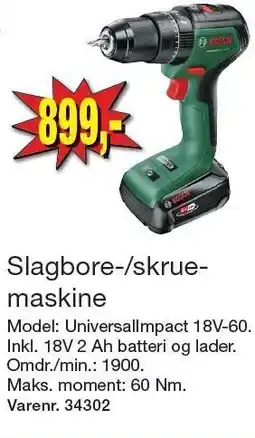 Harald Nyborg BOSCH Slagbore-/skruemaskine tilbud