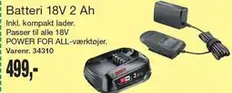 Harald Nyborg BOSCH Batteri 18V 2 Ah tilbud