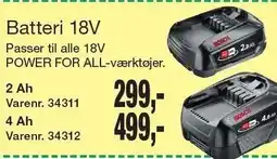 Harald Nyborg BOSCH Batteri 18V tilbud