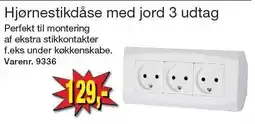 Harald Nyborg Hjørnestikdåse med jord 3 udtag tilbud