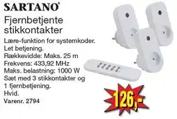 Harald Nyborg SARTANO Fjernbetjente stikkontakter tilbud