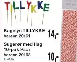 Harald Nyborg Kagelys TILLYKKE eller Sugerør med flag tilbud