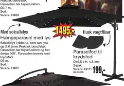 Harald Nyborg Hængeparasol med lys tilbud