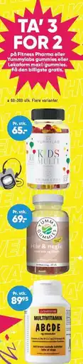Bilka TA' 3 FOR 2 på Fitness Parma eller Yummylabs gummies eller Lekaform maxi/gummies tilbud