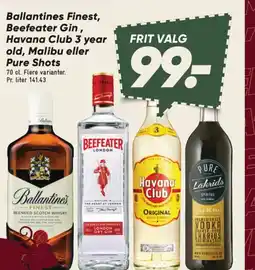 Bilka Ballantines Finest, Beefeater Gin, Havana Club 3 year tilbud