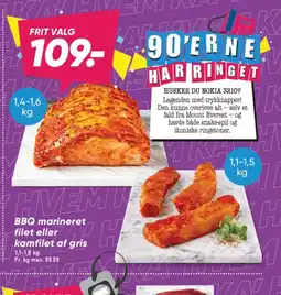 Bilka BBQ marineret filet eller kamfilet af gris tilbud