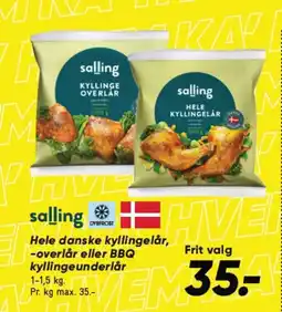Bilka Hele danske kyllingelår, -overlår eller BBQ kyllingeunderlår tilbud