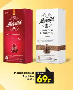 Bilka Merrild kapsler Frit valg 3 pakker tilbud
