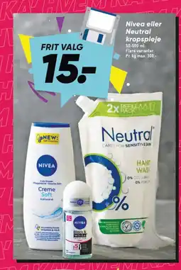Bilka Nivea eller Neutral kropspleje tilbud
