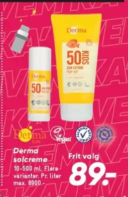Bilka Derma solcreme tilbud